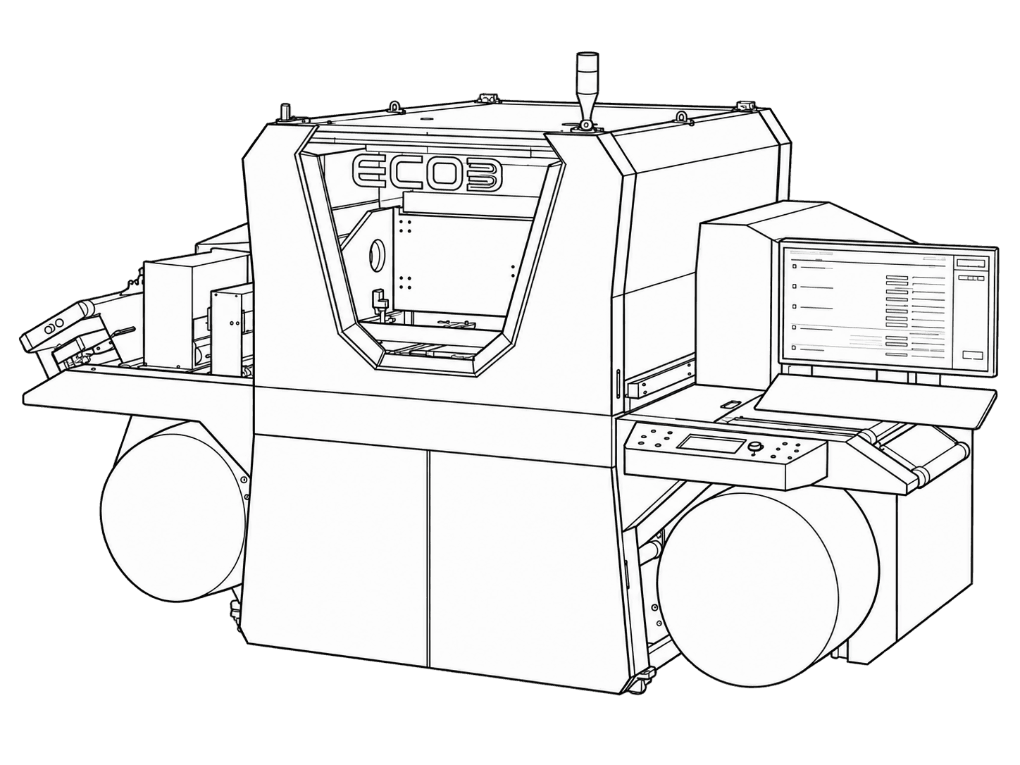 Line drawing of the ELIO Essenza 330 press